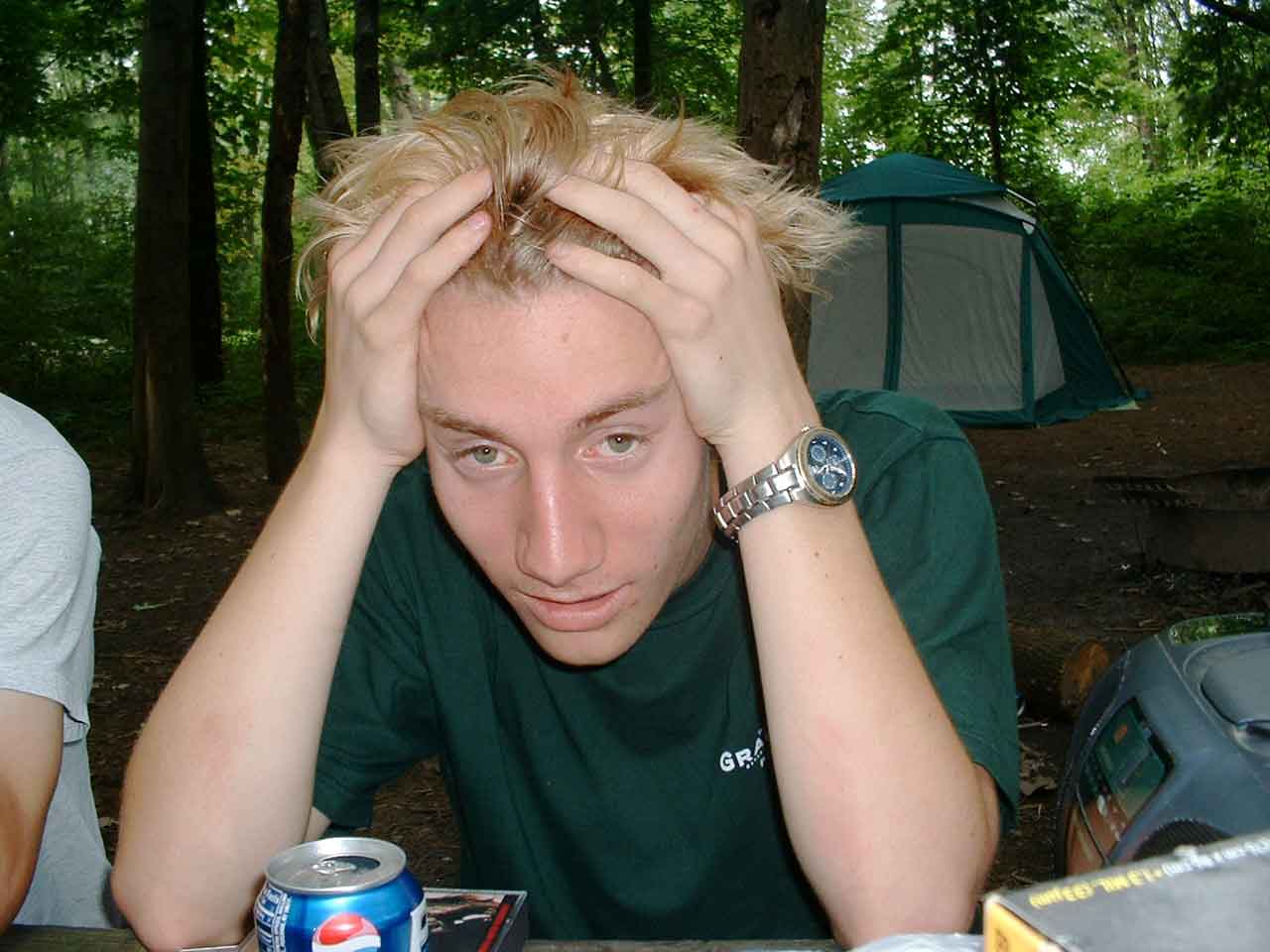 eric in the morning camping